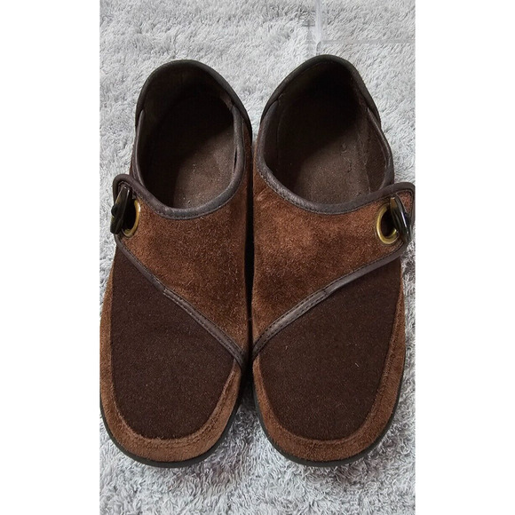 Lands'‎ End Women's 8.5 B Loafers Suede Weatherfield Toggle Slip On Shoes 406473 - Picture 2 of 4